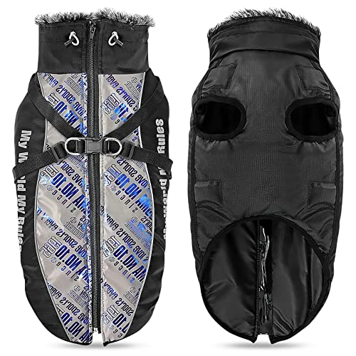 ALLSOPETS Warmer Hundemantel Wasserdichter Hundejacke für Hunde mit Reflektierenden Streifen Stilvolle Winterweste für Kaltes Wetter Bequemer Schneemantel (Blendblau, 2XL) von ALLSOPETS