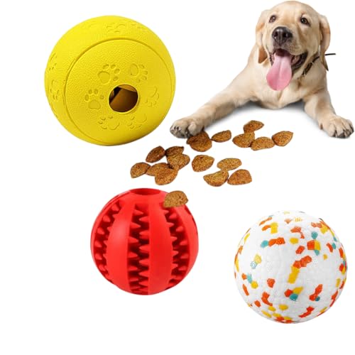 Hundeball-Spielzeug-Set 3 für kleine bis mittelgroße Hunde unter 22,7 kg, Welpen-Gummi-Beißball, Hundespielzeug für aggressives Kauen, gegen Langeweile und Gehirnstimulierendes Spiel, um sie zu von ALLTHINGVB