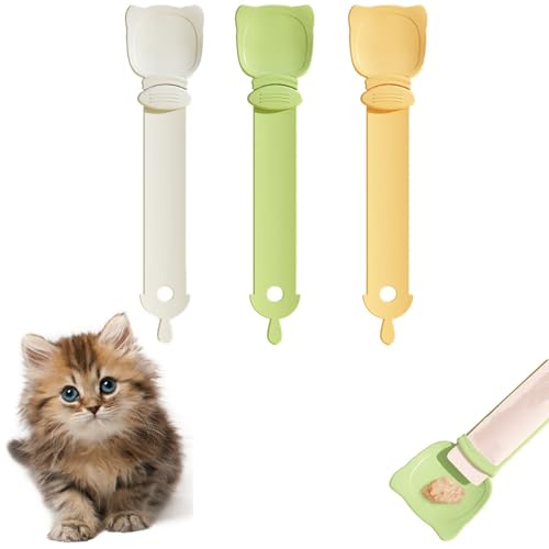 ALOEU Cat Treat Spoon Squeeze, Cat Spoons for Wet Food, Cat Wet Food Spoon, Wet Cat Food Spoon, Cat Treats Spoon, Cat Strip Feeder Squeeze Spoon for Liquid Snack and Wet Food(3pcs) von ALOEU