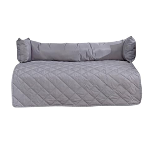 ALOEU Hundesofa, Couchbezug, Bett, Haustierdecke, Matte for große Hunde, Kissen mit Nackenkissen, beruhigendes Katzennest (Color : Grey, Size : 75X120X15cm) von ALOEU