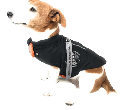 Alpha Industries Dog MA-1 Nylon Flight Jacket Fliegerjacke für Hunde Black, XL von ALPHA INDUSTRIES