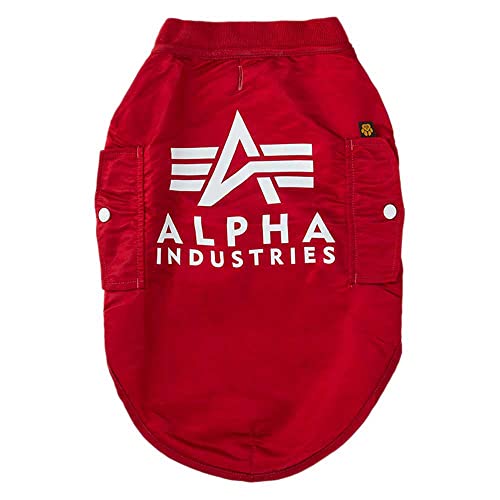 Alpha Industries MA-1 Dog Jacket Backprint, RBF Red, L von ALPHA INDUSTRIES