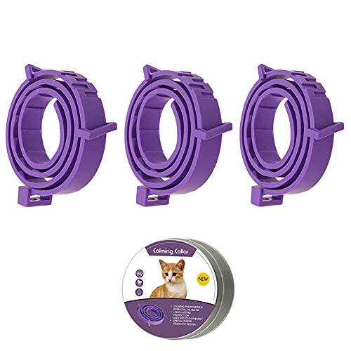 ALQFFHL Beruhigungshalsband für Hunde und Katzen, Anti-Angst-Halsband mit Einstellbarer Größe, natürliches, sicheres, wasserdichtes Beruhigungsmittel für Katzen und Hunde, 3er-Pack (Klein) von ALQFFHL