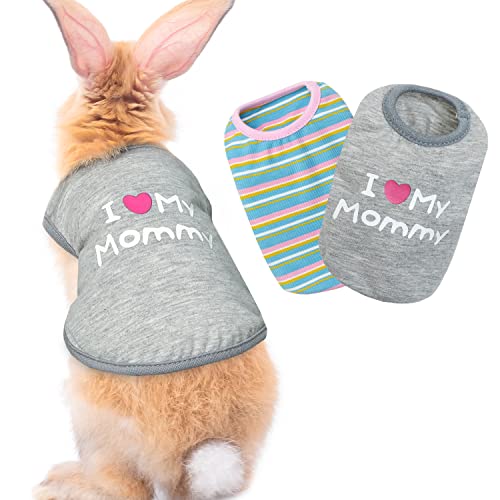 ALUZAEMO Meerschweinchen-Kleidung – 2 Stück niedliche kleine Tierweste Kleidung für Ratten, Kaninchen, Chinchila, Frettchen, Kätzchen, Chihuahua, atmungsaktives T-Shirt, Haustierkostüm von ALUZAEMO