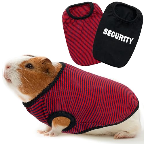 ALUZAEMO Meerschweinchen-Kleidung – 2 Stück, niedliche Kleintierweste, Kleidung für Ratten, Kaninchen, Chinchila, Frettchen, Kätzchen, Chihuahua, Minihunde – weiches, atmungsaktives T-Shirt für von ALUZAEMO