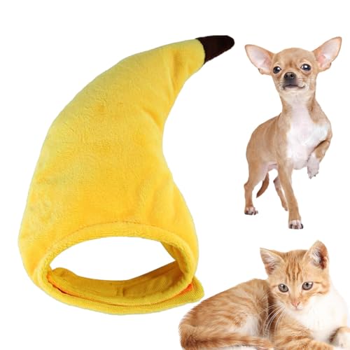 ALWIDA Hunde-Bananen-Kostüm, süßes Hunde-Halloween-Kostüm, kreative Haustier-Kostüme, weiche Geschenke, lustige Halloween-Bekleidung für Kätzchen, Welpen, kleine Hunde von ALWIDA