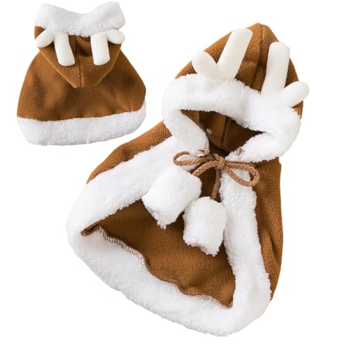 ALWIDA Hundeumhang – Weihnachtsoutfit für Hunde, Elchumhang, Hundeumhang, Haustier-Plüsch-Elchumhang für Hunde, Katzen, Kaninchen, Rassen von ALWIDA