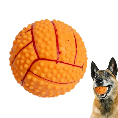 ALWIDA Leckerli-Spender Hundespielzeug – Quietschball, interaktives Hundespielzeug, Haustier-Stimulationsspielzeug, Welpenspielzeug, Ball-Futterspender für langsames Füttern, IQ-Training, Spielen von ALWIDA