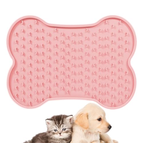 ALWIDA Leckmatte für Hunde - Pet Calming Lick Feeding Mat | Leckmatte für Hunde und Katzen, Knochenförmige Pet Lick Mat für Stressabbau und Langeweile Reduzieren von ALWIDA