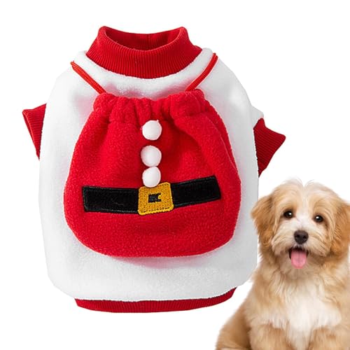 ALWIDA Weihnachts-Hundekleidung, Weihnachtsmann, Plüschpullover, Weihnachts-Outfit für Welpen, kleine Hunde, Katzen, Weihnachtsmann-Hundekostüm, Mantel, Kleidung, Festival-Haustiermantel, Kleidung für von ALWIDA