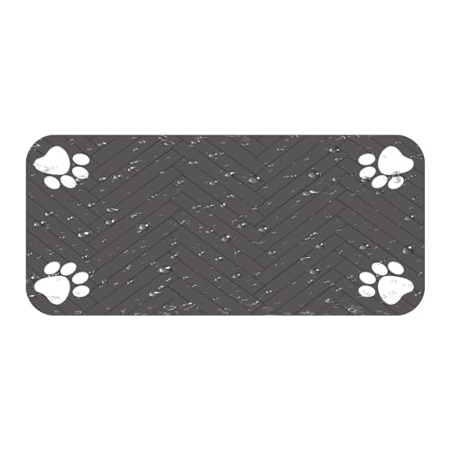 Futternapf-Matte für Katzen, saugfähige, rutschfeste Hundematte, Katzenfütterungspad zum Schutz von Böden, keine Flecken, schnell trocknende Wasserspendermatte, 50 x 80 cm, Haustier-Tischset für Hund von ALWIDA