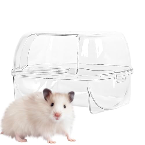 Hamster-Badewanne – transparentes Sandbad Duschraum | Klare Dusche und Grabraum | Kleintier-Lebensraum | Hamster-Sand-Badebox | Sandbehälter zum Graben von Hamstern, Rennmäusen und Kleintieren von ALWIDA