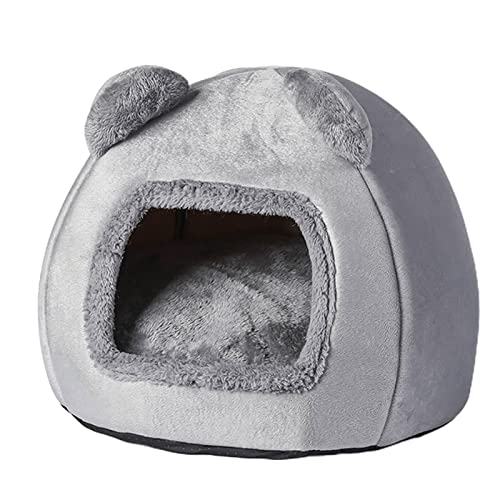 Katzennest – kleines Hundebett | rutschfestes Winter-Katzenhaus | Welpenbett für kleine Hunde | kleines Hundebett mit Unterseite | Panda-Ohren Form Haustierbett | tragbares, warmes Winter-Haustierbett von ALWIDA