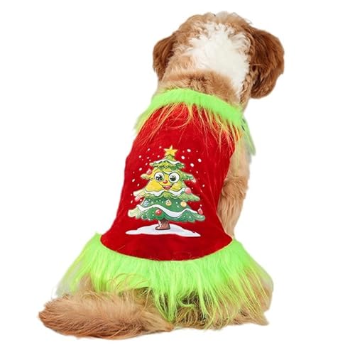 Kleine Hundekleidung – Welpenkleidung für kleine Hunde | Rot-Grüne Weihnachts-Hundekleidung | lustiges Hundekostüm | Lustiger Haustier-Einteiler-Kostüm | bedrucktes Haustier-Hunde-Shirt, von ALWIDA