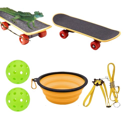 Schildkröten-Leckerli-Ball – Schildkröten-Futterball-Trainingsspielzeug | Haustierspielzeug mit Schüssel | Haustierspielzeug für Schildkröte Skateboard | Skateboard-Schildkröten-Traktionsseil | von ALWIDA