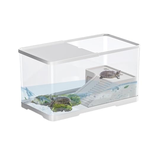 Schildkrötenbecken – kleines Schildkrötenbecken | Reptilien-Tank mit Sonnenbad | Wasserschildkröten-Aquarium | Reptilien-Lebensraum | Schildkröten-Aquarium-Labitat | Schildkröten-Tank für Krebse, von ALWIDA