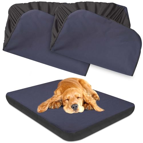 ALWZ-RDY Waschbare Ersatz-Hundebettbezüge, XL, 100 % wasserdicht, weich, leise für Hunde, 50 % zur Erhöhung der Haltbarkeit, Blau, 2 Stück, 111,8 x 89 cm von ALWZ-RDY