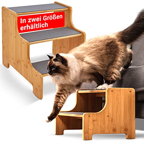 AMAZINGs Haustiertreppe für kleine, mittlere und schwere Hunde, Katzen. 2 Stufen | Hundetreppe + Katzentreppe für Junge und alte Katzen | 30 cm hoch für Sofa, Couch, Lieblingsplatz. 2024 Version von AMAZINGs