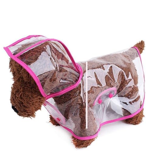 AMIBON Regenmantel Vimy für Hunde, Regenmantel Hund Wasserdicht, Verstellbare Winddicht Regenjacken für Kleine Mittelgroße Groß Hunde Spaziergäng (Rosa, 2XL) von AMIBON