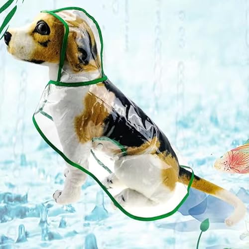 AMIBON Regenmantel Vimy per Cani,Impermeabile per Cani Gatto Con Cappuccio,Transparente Giubbotto Antipioggia per Cani Grandi e Medi (Verde, 2XL) von AMIBON