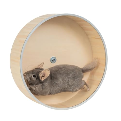 Extra Leises Laufrad aus Kiefernholz für Chinchillas (40 cm) – Langlebig und Leichtgängig von AMIDA Craft