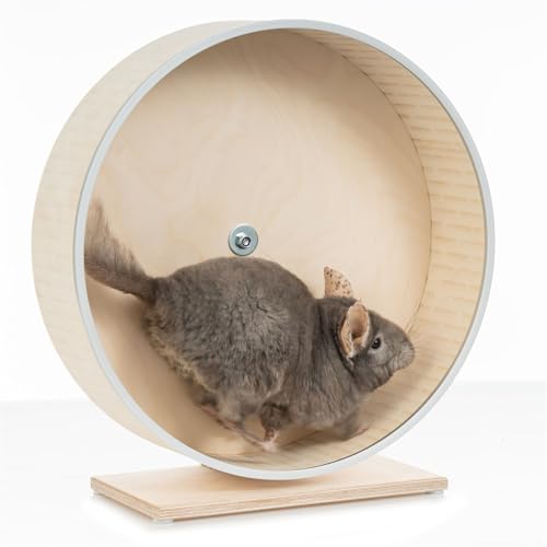 Lautloses Premium-Chinchilla-Laufrad, 38cm, Stabiler Ständer, Antibeißrand, hergestellt in Lettland von RunningWheel