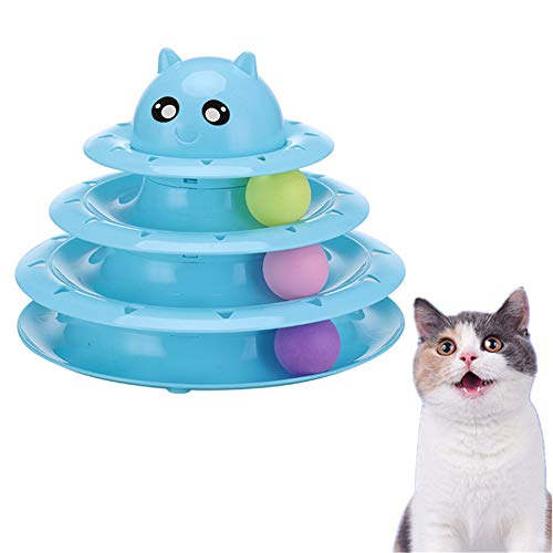 AMILKS Katzenspielzeug Haustier Spielzeug Katze Indoor-Spielspielzeug Abnehmbares Katzenspielzeug Katzenjäger-Ball Anti-Rutsch-Katzenspielzeug Blue von AMILKS