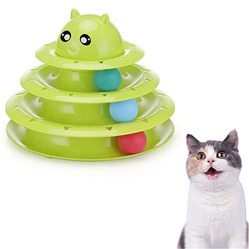 AMILKS Katzenspielzeug Haustier Spielzeug Katze Indoor-Spielspielzeug Abnehmbares Katzenspielzeug Katzenjäger-Ball Anti-Rutsch-Katzenspielzeug Green von AMILKS