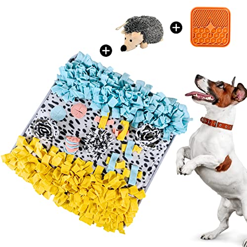 AMISAN Schnüffelmatte für Hunde mit Leckmatte und Plüsch Hundespielzeug - Anreicherung Leckerli Hund Schnüffelmatte gegen Langeweile - Interaktives Hundepuzzle Toys Schnüffelmatten für Langsame von AMISAN