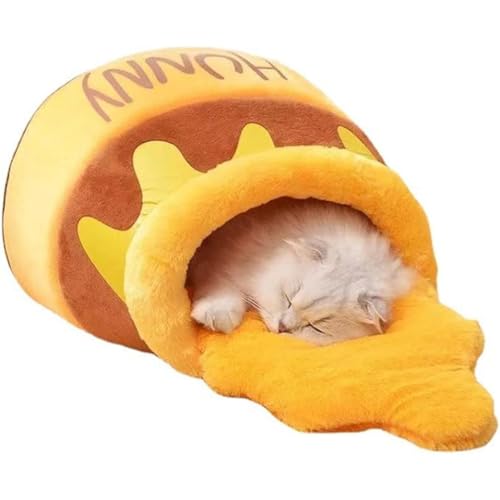 AMIUHOUN Katzenbett Haus Katzen Kissen Korb Honigglas Form Haustiere Produkt für kleine Katzen 1 Set von AMIUHOUN