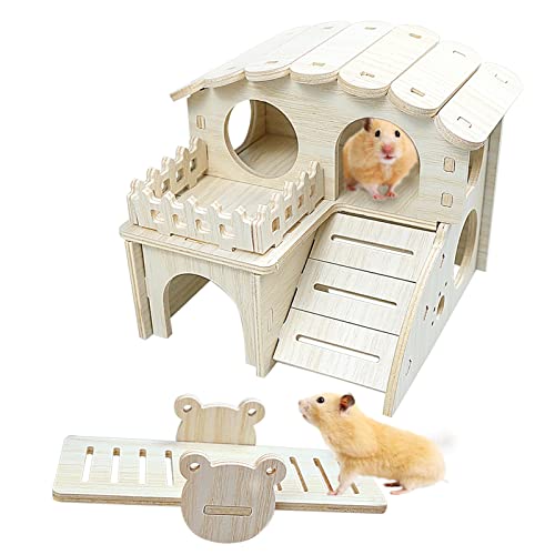 Hamster-Kauspielzeug, natürliches Holz, Meerschweinchen-Spielzeug, Zahnpflege, Holzzubehör, Hamsterhaus, Kleintier-Versteck, Tiere, Kauspielzeug, lustige Langeweile Breaker für Meerschweinchen, Maus von Amjkeji