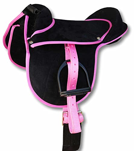 AMKA Pony Reitkissen Luca schwarz/pink 10 Ponysattel komplettes Set von AMKA