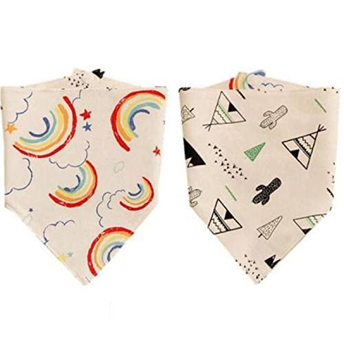 Bandanas für Hunde, Hunde, Halstuch, beidseitig erhältlich, Ananas-Streifen, Regenbogen, kariert, Haustier, Hunde, Katzen, Hundezubehör, 2 Stück von AMOIZH