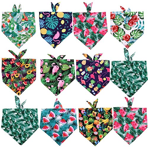 Bandanas für Hunde, Hundehalstuch, Obst-Stil, kleine Hunde, Katzen, Welpen, Halstücher, Polyester, Hunde-Lätzchen, Sommer-Hunde-Zubehör, 50 Stück, 28 x 28 x 40 cm von AMOIZH