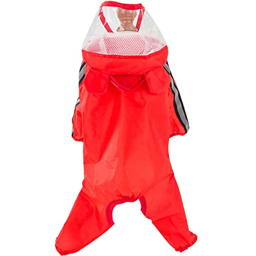 Hunde-Regenmantel, wasserdicht, für Welpen, Hunde, Regenjacke, mit Kapuze für kleine, mittelgroße Hunde, Poncho mit reflektierendem Riemen, 1 x roter Bär, XL von AMOIZH