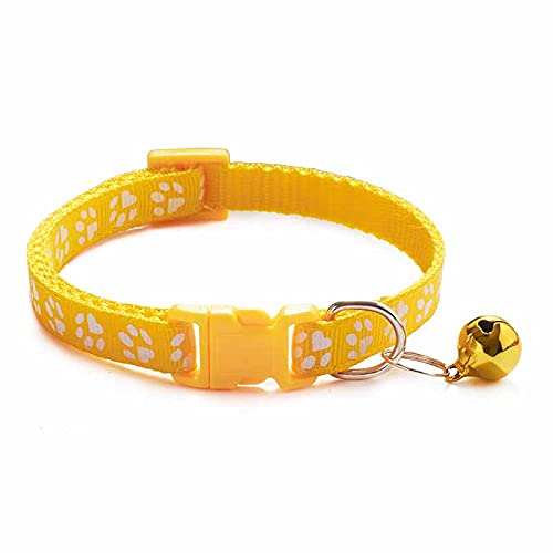 Hundehalsband, Haustiere, Hundehalsband, lustig, Fußabdruck, niedliche Glocke, verstellbare Halsbänder für Hunde, Katzen, Welpen, Haustierzubehör, 2 Stück von AMOIZH