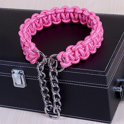 Hundehalsband, farbig, für große Hunde, Schäferhund, verstellbar, für mittelgroße und große Hunde, 2 Stück, Rosa, S 25 bis 30 cm von AMOIZH