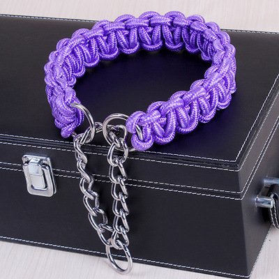 Hundehalsband, farbiges Hundehalsband, großer Hund, Schäferhund, verstellbar, für mittelgroße und große Hunde, 2 Stück, Violett, L 40 bis 50 cm von AMOIZH