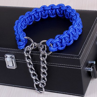 Hundehalsband, farbiges Hundehalsband, großer Hund, Schäferhund, verstellbar, für mittelgroße und große Hunde, 2 Stück, blau, M 30 bis 40 cm von AMOIZH