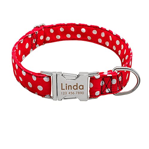 Hundehalsband, individuell graviert, Nylon, Haustiermarke, Halsband für Welpen, Katzen, Namensschild, ID-Halsbänder für kleine große Hunde, 1 Stück, 4 L von AMOIZH