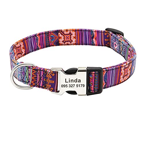 Hundehalsband, individuell graviert, Nylon, Haustiermarke, Halsband für Welpen, Katzen, Namensschild, ID-Halsbänder für kleine große Hunde, 1 Stück 7 L von AMOIZH