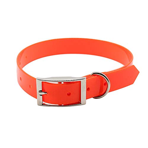 Hundehalsband für Haustiere, TPU- und Nylon, wasserdicht, schmutzabweisend, leicht zu reinigen, 1 Stück, Orange, L von AMOIZH