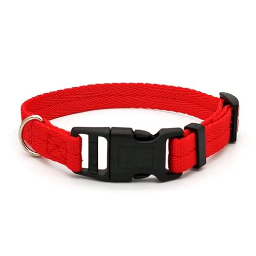 Hundehalsband für Haustiere, einfarbig, Welpenhalsbänder, mittelgroße Hunde, schnell entriegelt, Haustier-Trainingshalsband für kleine Hunde, 2 Stück, Rot XL von AMOIZH