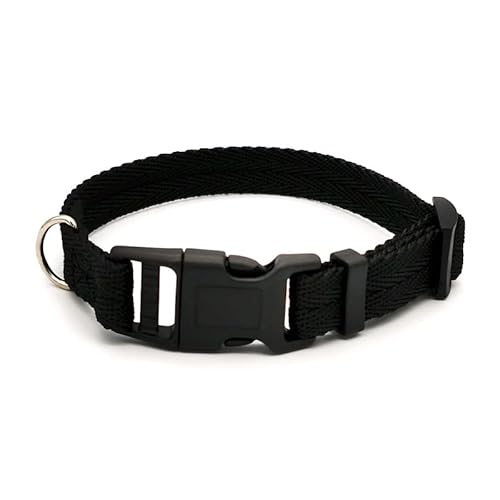 Hundehalsband für Haustiere, einfarbig, Welpenhalsbänder, mittelgroße Hunde, schnell entriegelt, Haustier-Trainingshalsband für kleine Hunde, 2 Stück, Schwarz XL von AMOIZH