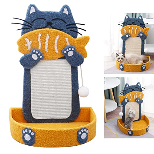 AMONIDA Cat Scratch Pad, Claw Grinding Sisal Interessanter Schöner Katzenkratzer für Katzenbedarf (Bodenmodel) von AMONIDA