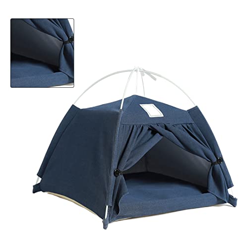 AMONIDA Haustier-Schlafnest, Abnehmbares Haustierhaus, Warm, süß, für Balkon, für Katzen, für Zimmer (Navy blau) von AMONIDA