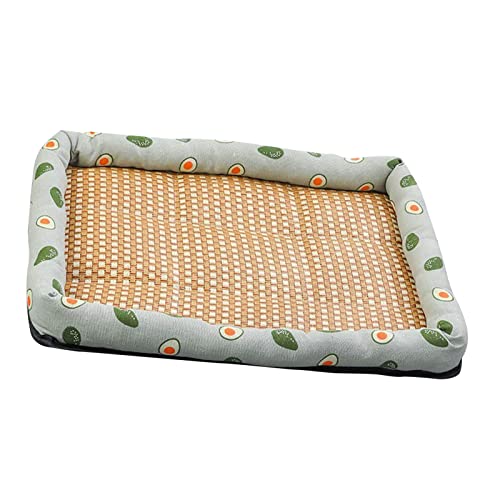 AMONIDA Haustierbett, Erfrischend Leicht zu Bewegen Pet Summer Mat Vine Woven Bequem für Heißes Wetter (Grün 60 x 45 cm/23,6 x 17,7 Zoll (empfohlen 10 kg)) von AMONIDA