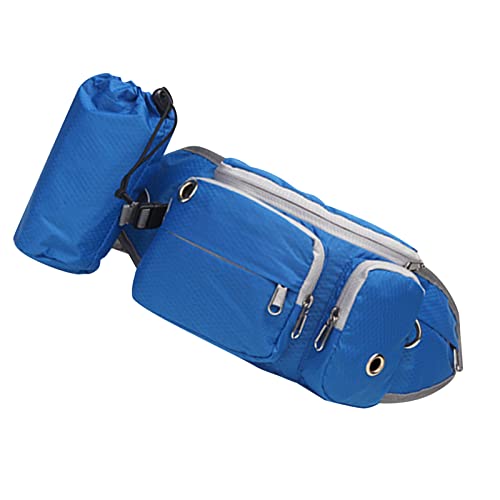 AMONIDA Hunde-Gürteltasche, Große, Geräumige Hunde-Therapie-Trainingstasche, Atmungsaktiv, Multifunktional, Weiches Futter mit Wasserflaschentasche für Sporteinkäufe (Blau) von AMONIDA