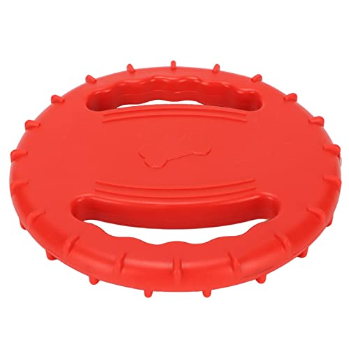 AMONIDA Hundeflugscheibe, Flexibler Quietschender Zahnreiniger, Flugscheibe, Hundesportspielzeug, Naturkautschuk, 2 Seiten, Hohles Design, Stressabbau für Laufstall (Rot) von AMONIDA