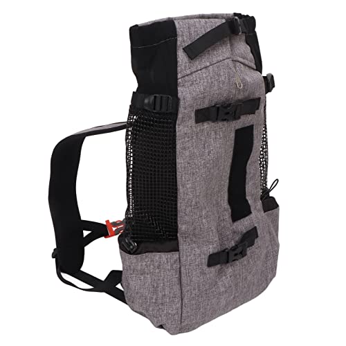 AMONIDA Hundetragerucksack, Haustierrucksack, Eingebaute Sicherheitsschnalle, Tragbarer Katzenrucksack für Reisen mit Haustieren (Grau) von AMONIDA